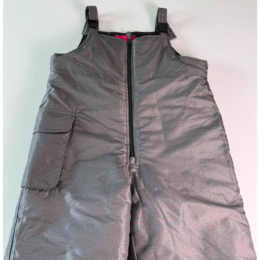 London Fog Girls Winter Ski Bibs Pants Size M 10-12 Gray Insulated Snow Pants